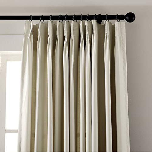 ChadMade Pinch Pleated Curtain 52W x 96L Inch Solid Blackout Patio Door ...