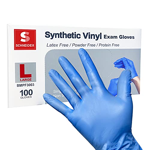 1000 Synthetic Vinyl Gloves Large , Gloves Disposable Latex Free, Non