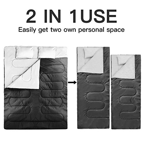image for IDEALHOUSE Sleeping Bag, Lightweight Backpacking 2 Person Sleeping Bag