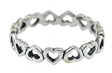 .925 Sterling Silver Petite Heart Cut-Out Toe or Baby Ring, Size 5.5