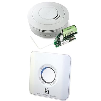 Ei Electronics Ei650RF 10-Jahres-Funkrauchwarnmelder, weiß, 1 Stück + Einknopf-Fernbedienung für Rauchwarnmelder, Ei450