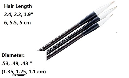 MasterChinese Chinese Calligraphy Watercolor Sumi Drawing Kanji Brush Collections (Bigger Jian Hao (Goat-Wolf))