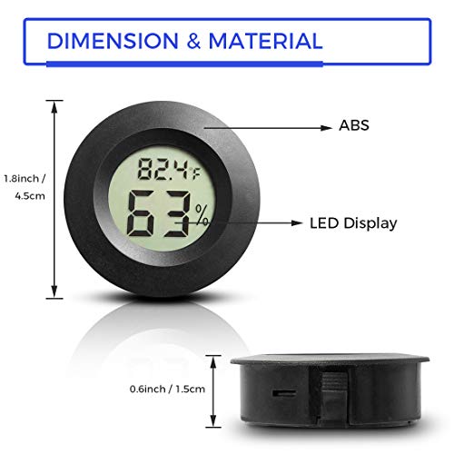Mini Thermometer Hygrometer Digital Fridge Freezer Room Electronic Temperaturer Humidors Meters with LCD Display for Kitchen, Greenhouse, Garden, Closet