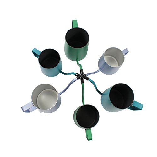 Dianoo 350 ML Stainless Steel Long Narrow Spout Coffee Pot, Hanging Ear Coffee Cup, Hand Drip Kettle Coffee Pot Tea Pot - Jazz Blue