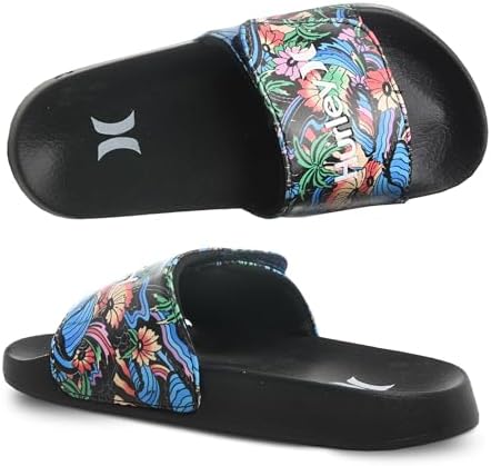 Hurley Slip On Sandal Beach Slide Shoes Hurley Gray Black Camouflage Open Toe Slip On Beach Men main image 4