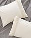 Flber White Pillowcases Tassel Sham Cotton Pillow Covers,Set of 2 (18.9in x29.1in)