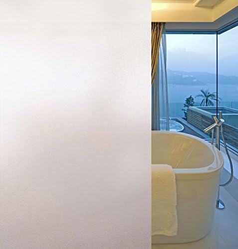DURORY Window Film Privacy Window Film Static Cling Window Film Decorative Bathroom Frosted Glass Film No Glue Non-Adhesive Removable 35.5-by-78.7-inch White