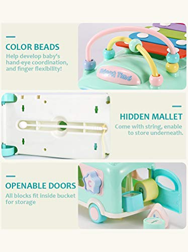 image for Frudaca Baby Musical Toys Xylophone Learning Toys, Blocks, Push & Pull