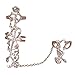 Happy Hours - Adjustable Plating Rose Rings / Multiple Finger Stack Knuckle Band Hollow Bling Ring Crystal Set(Rose Gold)