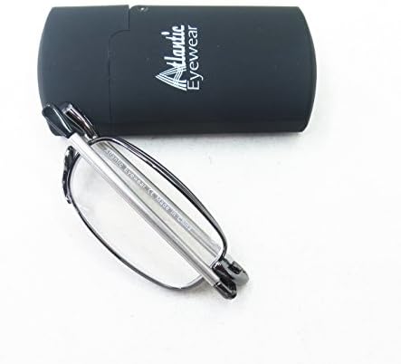 Atlantic Eyewear AE0037 Folding Reading Glasses Gunmetal with Hard case (+1.00)