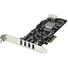 4 Port PCI Express (PCIe) SuperSpeed USB 3.0 Card Adapter w/ 4 Dedicated 5Gbps Channels - UASP - SATA / LP4 Power