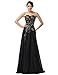 GRACE KARIN Strapless Evening Dresses for Women Chiffon Black Size 8 CL6168-1