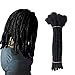 YOTCHOI Human Hair Dreadlocks Extension Handmade Locs Large Size(diameter 0.8cm) 8inch 60 Strands/pack Natural Black #1B