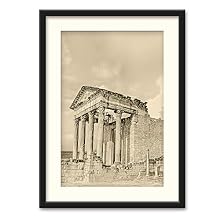 signwin Ancient Architecture Theme Wall Art Black Framed Canvas Prints Home Decoration for Bedroom, Livingroom Ready to Hang - 23x31 inches