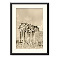 Ancient Architecture Theme Wall Art Black Framed Canvas Prints Home Decoration for Bedroom, Livingroom Ready to Hang - 23x31 inches
