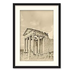 Ancient Architecture Theme Black Framed for Bedroom Livingroom