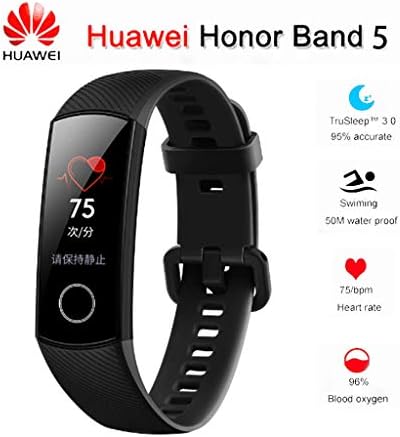 Huawei Honor Band 5 0.95" Full Touch AMOLED Color Screen Smart Bracelet Heart Rate Monitor Sleep Monitor Blood Oxygen Monitor Home Button All-in-One Activity Tracker GPS 5ATM Waterproof