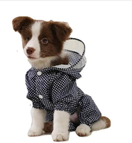 Achat 犬用レインコート フード付き 税込 防水 防塵 ペット ドット柄 小型犬 かわいい 犬 ポンチョ 中型犬