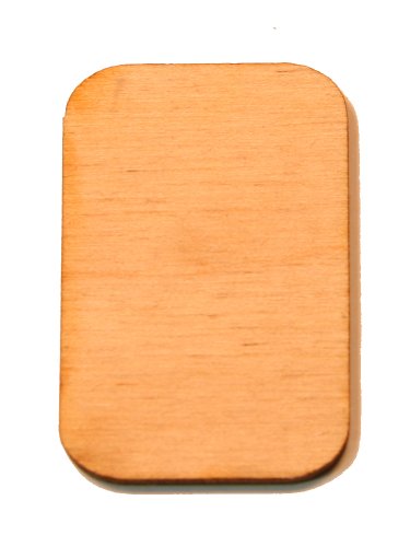 Mylittlewoodshop Package of 50 - Rectangle - 3 x 2 x 1/8 inch with rounded corners unfinished wood (LC-RTRD04)