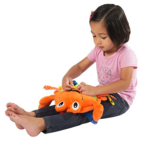 BUCKLE TOY "Barney" Crab - Toddler Early Learning Basic Life Skills Children's Plush Travel Activity