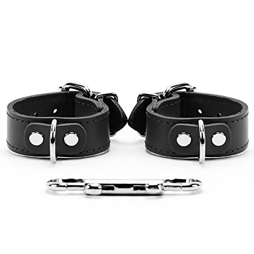 Atlanta I Wrist Cuffs Ankle Cuffs Handmade Lambskin Leather (Royal Black, Wrist)