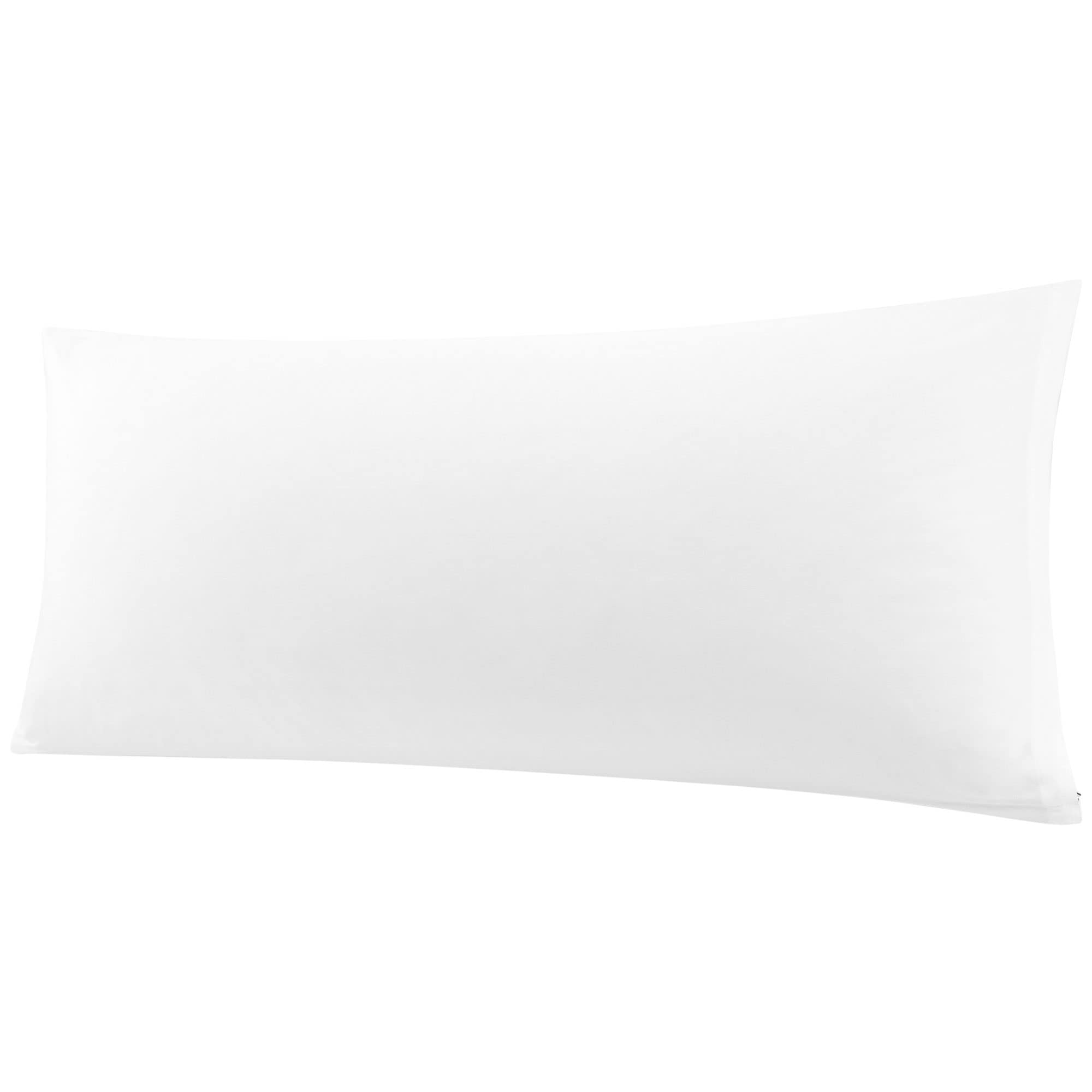 PiccoCasa Bolster Pillow Case Egyptian Cotton Body Pillow Cover 300 Thread Count Soft and Breathable Long Pillowcase with Zipper Closure White 20"x48"(4ft)