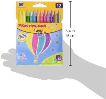 Ceras PLASTIDECOR Pastel Estuche DE 12: Amazon.es: Oficina y papelería