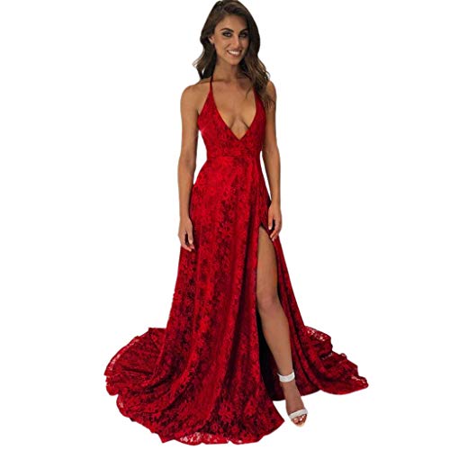 kaifongfu V-Neck Women Dress Ladies Sleeveless Elegant ong Prom Dress