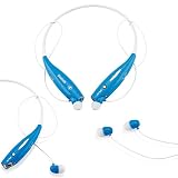 GEARONIC TM Wireless Sport Stereo Headset Bluetooth Earphone headphone for Samsung LG iPhone -Blue
