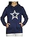 Womens Pink Victoria's Secret Dallas Cowboys Glitter Hoodie - Dark Blue