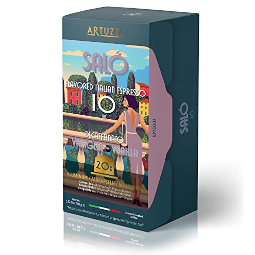 NEW ARTUZZI – DECAF VANILLA – 20CT ALUMINUM NESPRESSO – ITALIAN ESPRESSO / MAIMI ART DECO