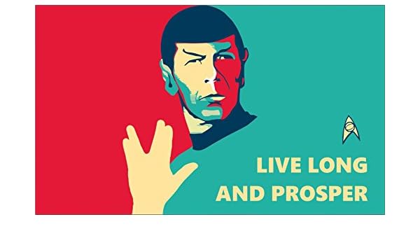 Amazon Com Star Trek Flag Spock Live Long And Prosper Long