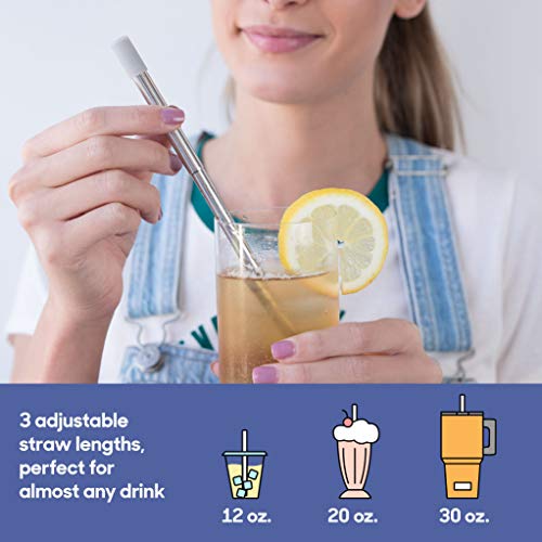 image for FLYBY Portable Reusable Drinking Straws - Collapsible & Foldable - Tel