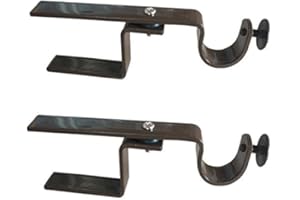 THE NONO BRACKET COMPANY NONO Bracket XL - Inside Mounted Faux Wood Blinds Curtain Rod Bracket Attachment (Brown)