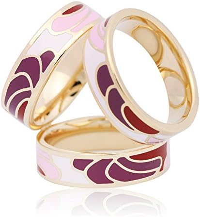 SHANLIHUASHAN LI HUA Women's 3 Rings Silk Scarves Clip Enamel Simple Style Scarf Ring Smooth Black White Orange Women Accessories