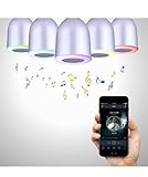 Bluetooth Light Bulb Speaker， Dimmable LED Multicolored Changing Party Music Lights Bulb, E26 5W White and 5W RGB with 3W speaker Remote controlled by iOS or Android App -Wefunix BS-06