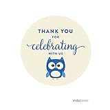 Andaz Press Boy Owl Baby Shower Collection, Round