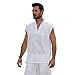 Cotton Natural Mykonos Sleeveless Drawstring Beads Shirt CN302 (2X-large, White)