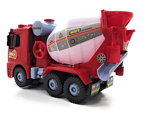 O.B Toys&Gift Bump & Go Bubble Blowing Concrete Mixer Truck Battery Operated Toy w/ Flashing LED Lights , Sounds & Bubble Blowing Action (Colors May Vary)