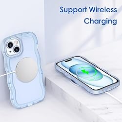 Anuck for iPhone 15 Case Wavy Edge Clear Back