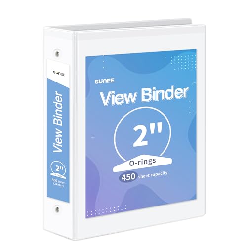 SUNEE 3 Ring Binder 2 Inch 1 Pack, Clear View
