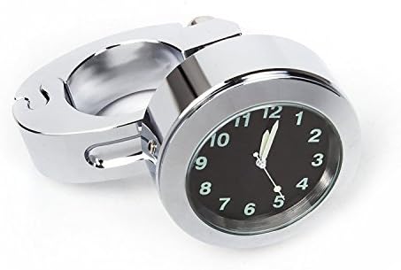 Universal Waterproof Motorcycle Clock Bicycle Watch, EcoGehen 7/8" or 1" Motorbike Handlebar Dial Clock fits Yamaha/ Honda/Harley Davidson/Kawasaki/Suzuki//Street Bike