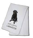 Black Labrador Retriever - Life is Better (100% Cotton Absorbent Kitchen Towel)