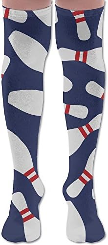 Men's Women's Bowling Skittle 65Cm Casual Soft Fabric Sport Knee High Socks