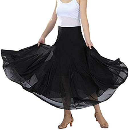 NFACE Elegant Ballroom Dancing Waltz Dance Party Long Swing Mesh Skirt