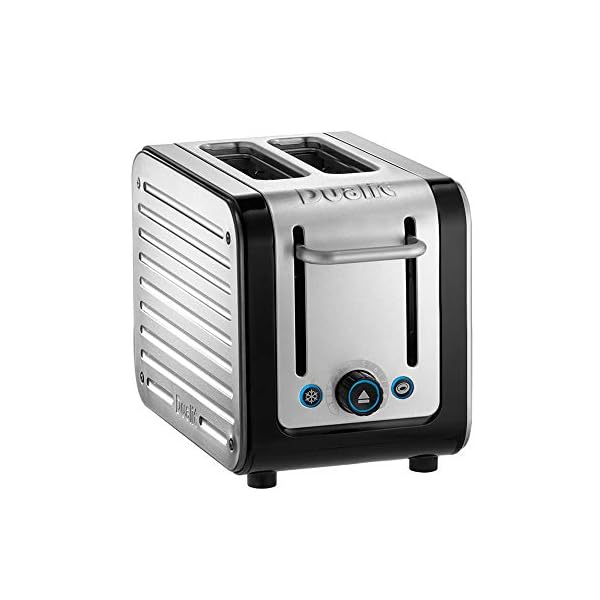 Dualit Architect 2 Slice Toaster | Brushed Stainless Steel with Black Trim | Extra-Wide Slots – Peek and Pop Function…