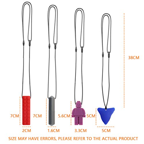 tuxepoc sensory toys for kids with autism,Sensory Chew Necklaces for Kids,Autism/ADHD/Special Needs, BPA Free Silicone Baby Teether, Biting,Oral Motor Chew