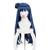Cfalaicos Love Live Sunshine Tsushima Yoshiko Cosplay Wig Blue Grey Synthetic Hair 80cm Long Curly Hair Anime Cosplay Wigs