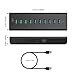AUKEY 10-Port Powered USB Hub, 3 Charging Ports, 7 USB 3.0 Data Ports, 12V/4A Power Adapter, Power Switch for Macbook, Mac Pro/Mini, iMac, XPS, Surface Pro, iPhone Series and More