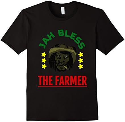 Mens Jah Bless The Farmer-Vintage Rasta-Reggae-Good Vibes T-Shirt XL Black